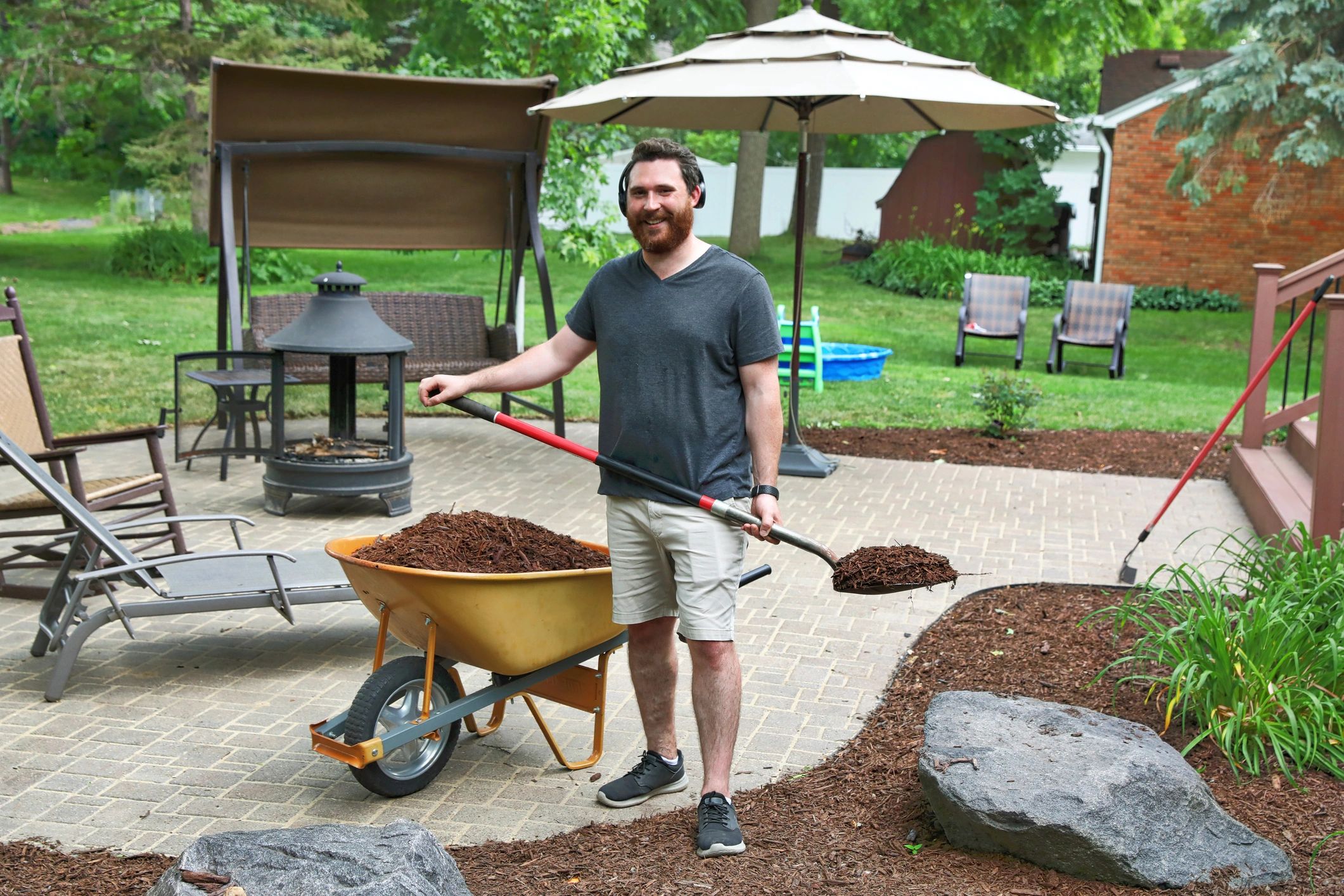 customer happy landscaping outdoors